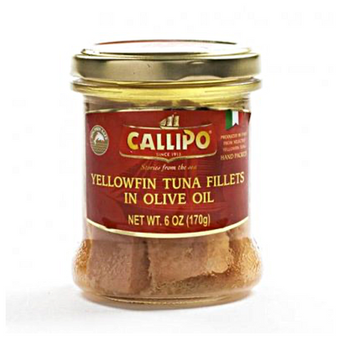 Yellowfin Tuna Fillets Callipo in Olive Oil Glass Jar