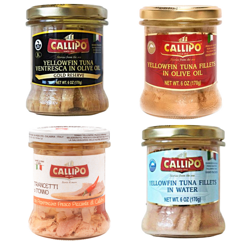 Yellowfin Tuna Callipo in Glass Jar Selection - Pack of 4