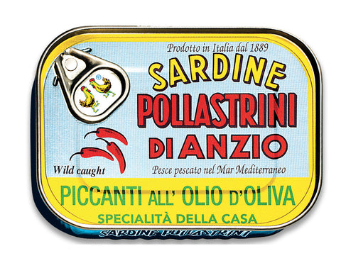 Pollastrini Italian Spicy Sardines in Olive Oil - 100g (3.5oz)