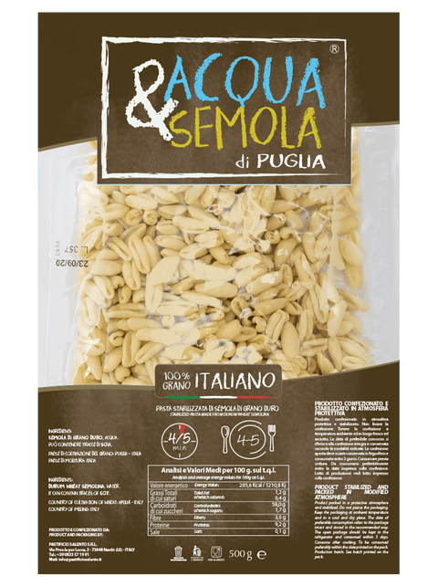 Cavatelli Fresh Italian Pasta Acqua & Semola 500g
