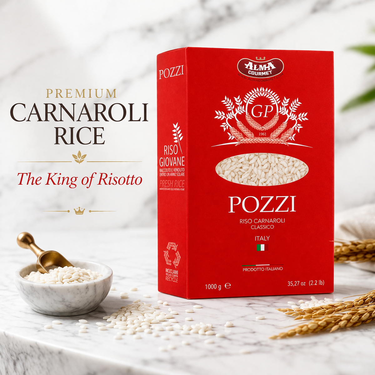 Pozzi Carnaroli Classico Risotto Rice - 2.2lb