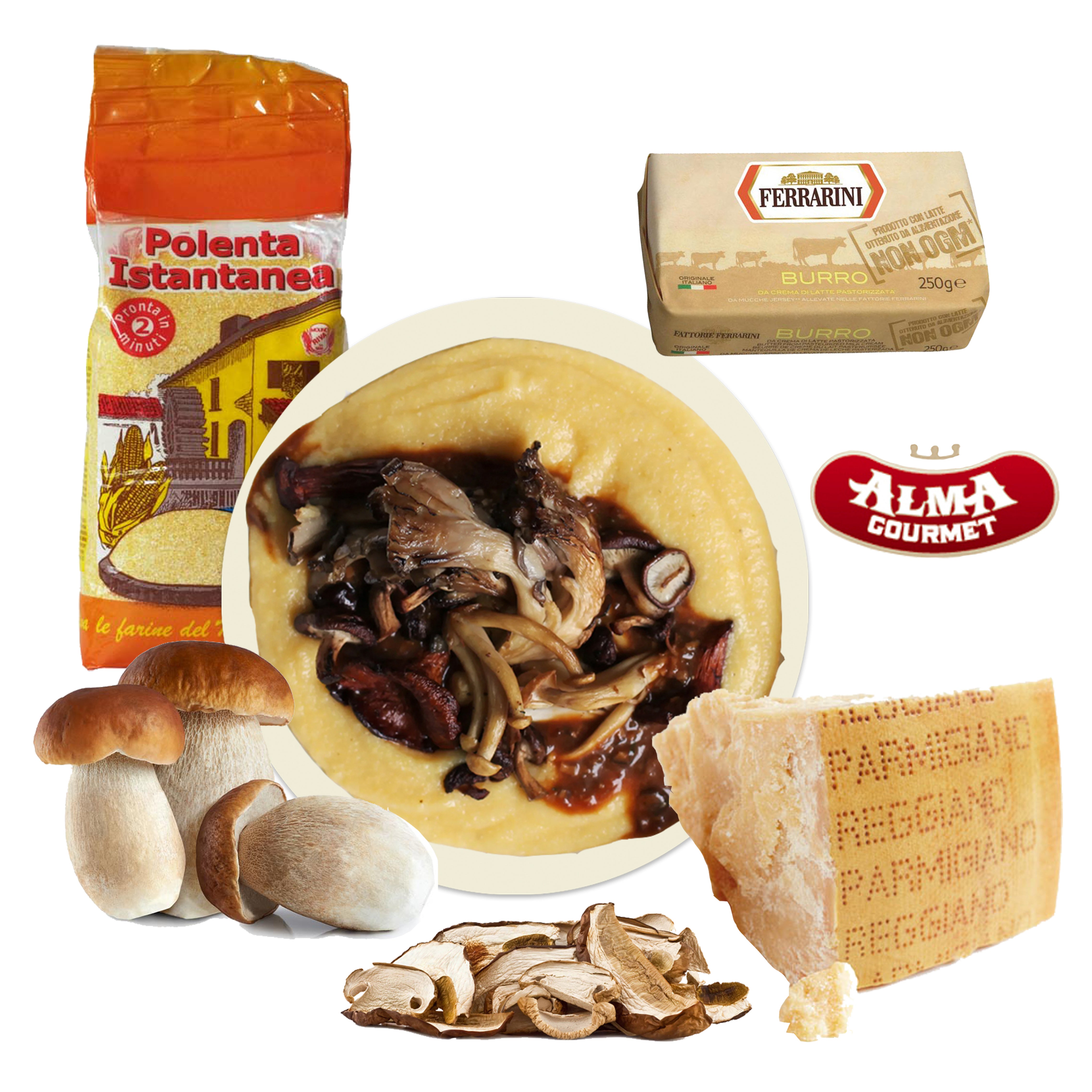 Shop Polenta with Porcini Mushrooms Kit | Alma Gourmet Store