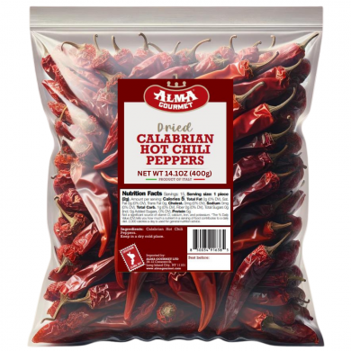 Whole Dried Calabrian Hot Chili Peppers 14.1oz