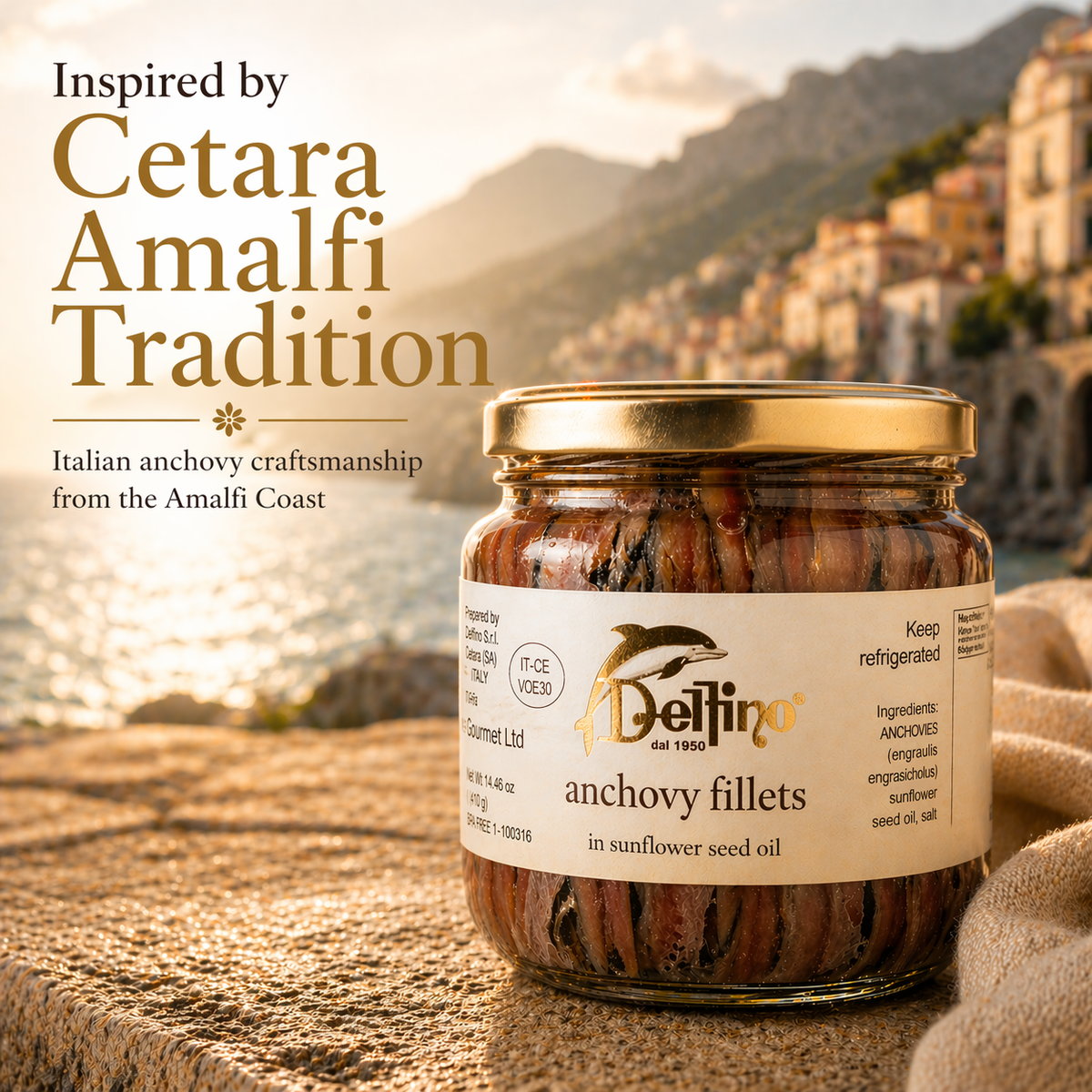Anchovy Filet in Oil Delfino Battista - Buy Italian Anchovy Filet