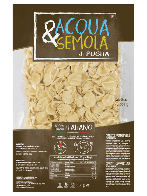 Orecchiette Fresh Italian Pasta Acqua & Semola 500g