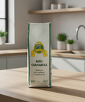 Bag of Riso Carnaroli rice on a kitchen counter