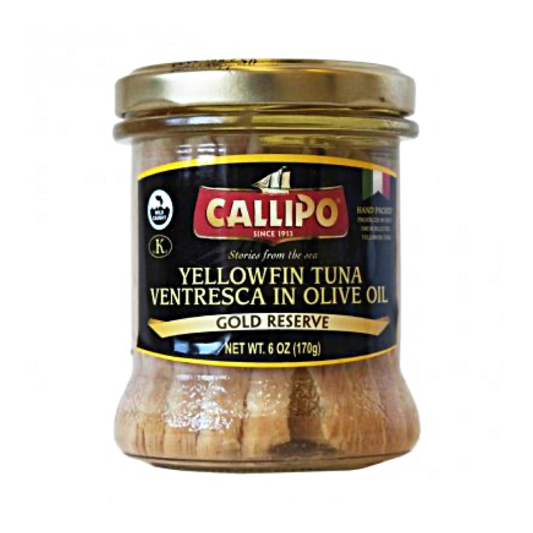 Tuna Ventresca Callipo in Olive Oil Glass Jar Alma Gourmet