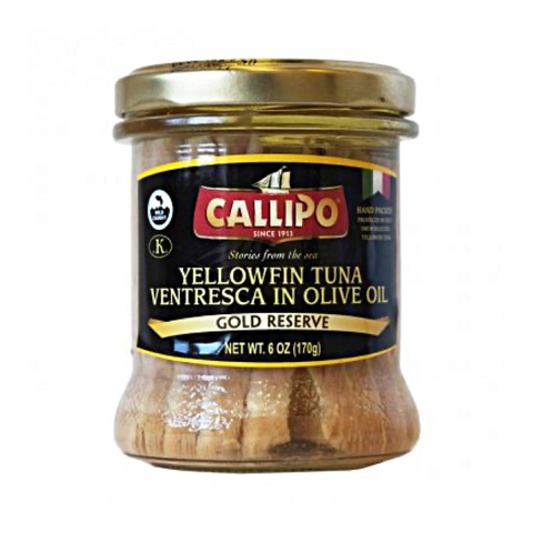 Yellowfin Tuna Ventresca Callipo in Olive Oil Glass Jar