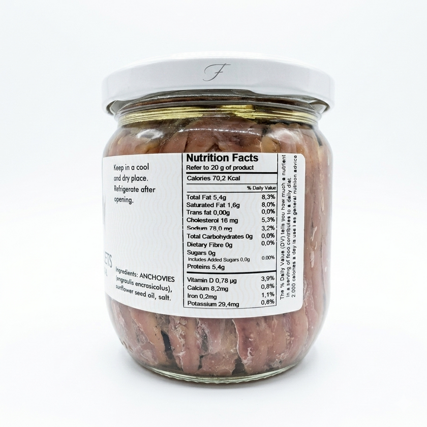 Anchovy Filet in Oil Delfino Battista - Buy Italian Anchovy Filet