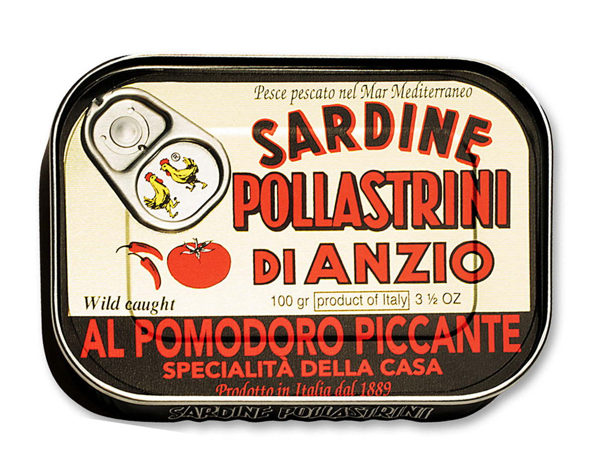 Shop Pollastrini Italian Spicy Tomato Sardines | Alma Gourmet Store