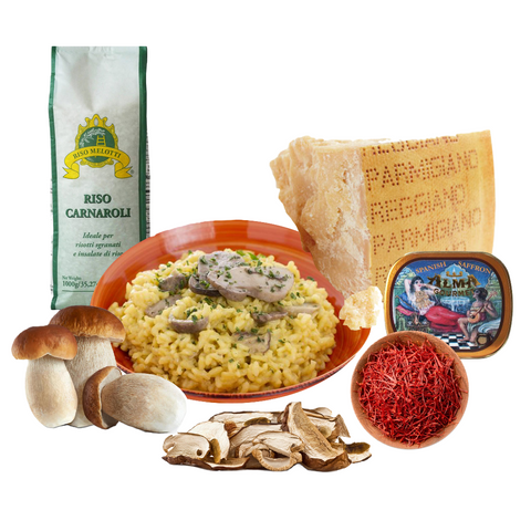 Risotto Terra D’Oro with Fresh Porcini Mushrooms and Saffron