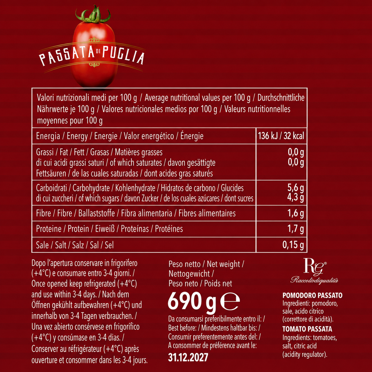 Rosso Gargano Tomato Passata di Puglia